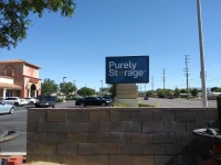 purely storage logo sign with k2 market in the background