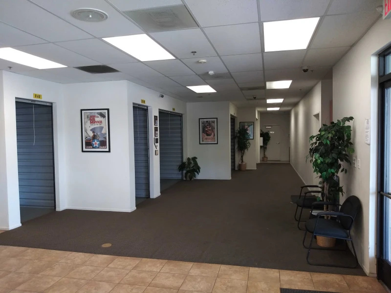 inside purely storage office with multiple storage unit displays